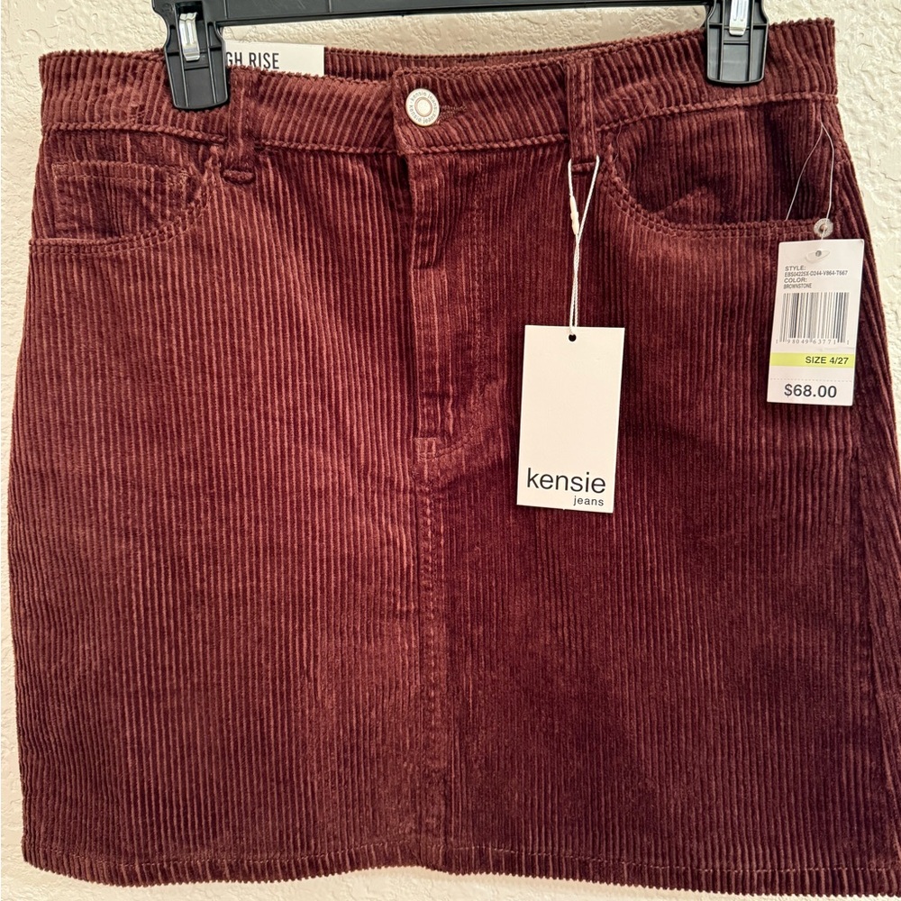 Y2K, Modern Vintage and Retro Kensie Women's Mini Corduroy Skirt - Deep Red - Picture 8 of 16